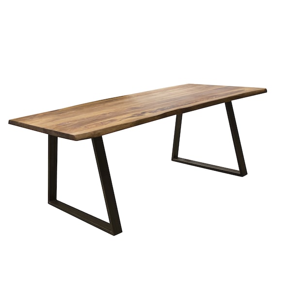 Amerihome Dining Table 63" x 35" with Rosewood Top and Metal Legs, Seats 4 to 6 SWDT63 - main